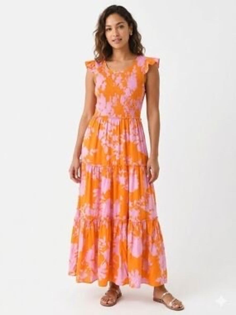 Abel the Label Angelica Tiered Floral Maxi Dress Anthropologie Size Medium